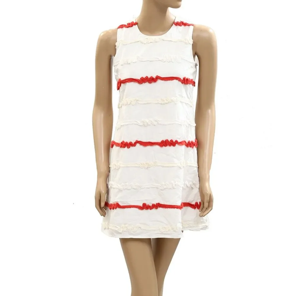Voyageur by MERSEA Luna High Neck Ribbon Mini Dress Sleeveless Cotton XS 284436